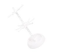 ERINGOGO Soporte Giratorio para Joyas y Llaves Organizador de Collares y Anillos Exhibidor de Accesorios Plástico Duradero Base Blanca Moderna para Mostrador y Tienda