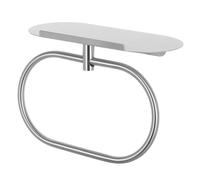 ERINGOGO Soporte Toallero Ovalado Inoxidable con Estante Adhesivo para Baño Montaje Pared Sin Taladro Organizador Moderno para Toallas y Artículos de Aseo
