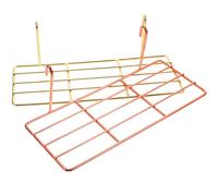 ERINGOGO Soportes Metálicos Portátiles para Perchas de Loros y Pájaros, Juego de 2 Piezas Bandejas Colgantes Rosa Dorado y Dorado, Accesorios para Jaulas y Entrenamiento de Aves Pequeñas
