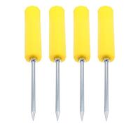 ERINGOGO Soportes para Cañas de Pescar para Tierra 4 Piezas Soporte Amarillo de Plástico Resistente Intemperie Estacas para Pesca Playa y Orilla Base Fija para Cañas Múltiples