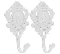 ERINGOGO Sujetadores de Cortinas Vintage de Zinc Diseño de Rosas Gancho de Pared para Cortinas Estilo Europeo Color Marfil 2 Piezas Accesorios para Colgar en Hogar y Baño