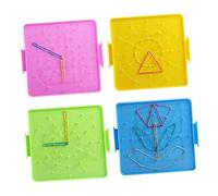ERINGOGO Tablero de Uñas Matemáticas para Enseñanza Primaria Educativo con Placas Bandas Elásticas Material Seguro para Instrumento Didáctico para Geometría y Matemáticas Color Aleatorio