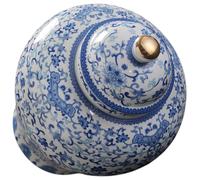 ERINGOGO Tarro de Azul y Blanco Chino Antiguo Tarro Hermético Multiusos para Almacenamiento de Té Diseño Delicado y para Cocina y Hogar