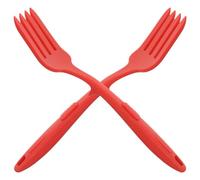 ERINGOGO Tenedores de Cocina de Silicona Rojos 2 Piezas, Resistentes al Desgaste, Grandes y Lavables, para Cocinar y Servir Pasta, Ensaladas y Fideos en Hogar, Restaurante y Hotel