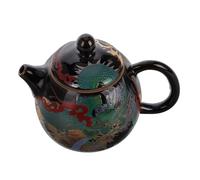 ERINGOGO Tetera de Cerámica Vintage Diseño de Dragón, Esmaltada Negra, Pequeña Portátil para Camping y Preparación de Té Tradicional, Tetera China Artesanal, Suministro de Bebidas de Té