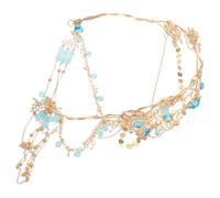 ERINGOGO Tocado Boda para Mujer con Cadena Frontal de Estilo Antiguo Detalle de Borlas Elegantes Resistente al Deslustre Diadema Cómoda para Novia y Actuaciones