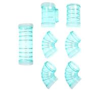 ERINGOGO Tubo de Plástico para Jaula de Hámster y Cobayas, Conector de Laberinto Externo, Juego de Túneles Expandibles para Mascotas Pequeñas, Accesorios para Jaulas DIY, Color Azul Claro
