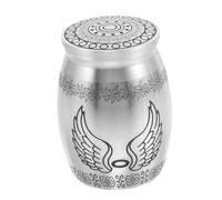 ERINGOGO Urna Pequeña para Cenizas de Mascotas Metal Resistente Caja Conmemorativa para Gatos y Perros Tarro Decorativo para Cremación y Recuerdo Hogar Plata