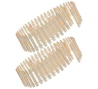 ERINGOGO Valla de Madera para Mini Jardín 5X90 CM Set 2 Piezas Decoración DIY para Casa de Muñecas Accesorios para Pueblo Navideño y Terrarios Cercado Decorativo de Bricolaje