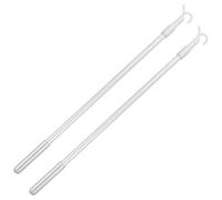 ERINGOGO Varilla para Persianas de Aleación de Aluminio Extensible, 2 Piezas, Color Plateado, Barra de Tiro Ajustable para Cortinas Verticales, Repuesto para Ventanas en Hogar