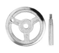 ERINGOGO Volante Manual de Mano de Hierro Fundido Manija Fija M6 Borde Cuadrado 10X80 MM Acero al Carbono Chapado en Cromo Rueda Giratoria para Fresadora y Torno Industrial