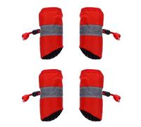ERINGOGO Zapatos Navideños para Perros 4 Unidades Botas Protectoras Antideslizantes Rojas Talla Tela Transpirable Protección Invernal para Patas Ideales para Exteriores