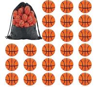 Erinnmy Mini balones de baloncesto, 24 unidades, juguetes para aliviar el estrés, 4 cm de diámetro, espuma, tema deportivo, para niños, escuela, carnaval, relleno de regalo
