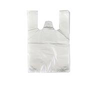 erioctry 100 unids Transparente tamaño Medio Bolsa de plástico Estilo Tanque Bolsas de Transporte para Comida Compras 22,6 x 39,9 cm 30 Micron dúplex