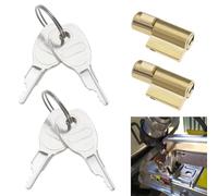 Erioscar 2 Pieza Cerraduras de Remolque con 4 Llaves, Antirrobo Remolque, Cerradura de Enchufe para Enganche de Remolque, Accesorios para Remolque Compatible con Remolque Earth Daxara Maypole