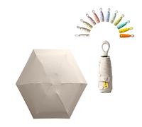 erised's bifrost Mini Paraguas del Sol Plegable de Viaje de Bolsillo/Compacto Portátil Protección/Resistencia Los Rayos UV UPF 50/Impermeable a Prueba/6 Varillas Costillas Paraguas para Mujer