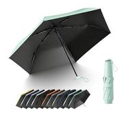erised's bifrost Ultra-Ligero/Delgado Paraguas Plegable de Viaje de Fibra de Carbono, Compacto,Portátil,Anti-UV UPF50+,Sole/Luvia,6 Varillas,Mujer, Niños,Mochila/Coche