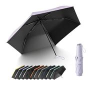 erised's bifrost Ultra-Ligero/Delgado Paraguas Plegable de Viaje de Fibra de Carbono, Compacto,Portátil,Anti-UV UPF50+,Sole/Luvia,6 Varillas,Mujer, Niños,Mochila/Coche