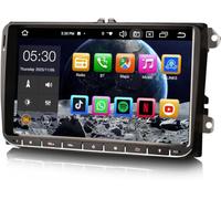 Erisin 4GB+64GB 8 núcleos Android 16 Radio Coche Bluetooth para VW T6 Transporter Caddy Polo 6R Crafter Amarok Yeti, 9" Pantalla táctil IPS CarPlay Android Auto GPS WiFi 4G Dab+ DSP OBD2 USB Canbus