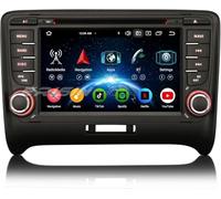 Erisin 4GB+64GB Android 16 DVD Radio Coche Buetooth GPS para Audi TT MK2 8J | 8 Núcleos 7 Pulgadas IPS Pantalla Táctil Soporte Wireless CarPlay Android Auto OBD2 WiFi 4G Dab+ DSP RDS USBCANBUS A2DP