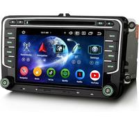 Erisin 7" 8-Core Android 14 4GB+64GB GPS Navegación Radio Coche con Pantalla 2 DIN DVD para VW Passat B6 Golf V Vi Touran Skoda Seat Tiguan Jetta T5 CarPlay Android Auto Bluetooth WiFi 4G DSP Canbus