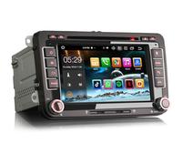 Erisin 7 Pulgadas Pantalla 8-Core 4GB+64GB Android 14 Radio DVD Coche Bluetooth GPS Navegador para VW Golf 5/6 Passat Polo Tiguan Touran Caddy T5 Seat Skoda CarPlay Android Auto Dab+ WiFi USB Canbus