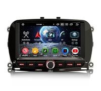 Erisin 8-Core 4GB+64GB Android 14 GPS Navegación Estéreo de Automóvil para Fiat 500/500C/500S/500E 2016-2019 500 Hybrid 7" IPS Soporte Wireless CarPlay Android Auto DSP Bluetooth WiFi Dab+ OBD2 Canbus