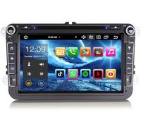 Erisin 8-Core 4GB+64GB Android 14 Radio Coche Bluetooth GPS Navegador for VW Golf 5/6 Passat Polo 6R Tiguan Touran Caddy T5 Sharan Seat Skoda CarPlay Android Auto Dab+ WiFi DSP USB FM RDS CD DVD