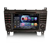 Erisin 8-Core 7 Pulgadas Android 14 GPS Navegación Estéreo de Automóvil DVD Reproductor para Mercedes Benz C/CLK/CLC Klasse W203 W463 Soporta Bluetooth 5.0 CarPlay DSP Android Auto WiFi Dab+ 4GB+64GB