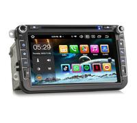 Erisin 8-Core 8 Pulgadas Android 14 GPS Navegación Pantalla Táctil DVD Estéreo de Automóvil para VW Passat Golf 5/6 Touran Skoda Seat Tiguan T5 Incorporado CarPlay Bluetooth 5.0 WiFi Dab+ 4GB+64GB
