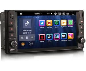Erisin 8 Núcleos Android 14 GPS Navegación Estéreo de Automóvil para Toyota Hilux RAV 4 Corolla Prado Vios Land Cruiser 100 Serie 7" Pantalla táctil Soporte CarPlay Bluetooth 5.0 WiFi Dab+ 4GB+64GB