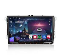 Erisin Qualcomm 8-Core 8GB+128GB 9" Pantalla Android 14 Radio Coche Bluetooth GPS Navegador para VW Golf 5/6 Passat Polo Tiguan Touran Caddy T5 Seat Skoda CarPlay Android Auto Dab+ WiFi 4G Canbus USB