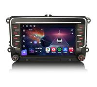 Erisin Qualcomm 8-Core 8GB+128GB Android 14 Radio Coche Bluetooth GPS Navegador para VW Golf 5/6 Passat Polo Tiguan Touran Caddy T5 Seat Skoda 7" Pantalla CarPlay Android Auto Dab+ WiFi 4G USB Canbus