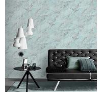 Erismann 10318-18 - Papel pintado, diseño de mármol metálico, color azul, blanco y plateado