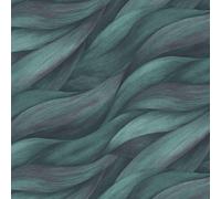Erismann Papel pintado vinílico 10257-18 – Efecto 3D, onda abstracta informal elegante – Teal