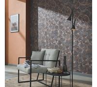 Erismann Lujoso Hoja Papel Metálico Exótico Vinilo con Textura Gris 10373-47