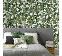 Paradisio Tropical Selva Plantas Hojas Erismann Papel Pintado - Blanco 6303-07