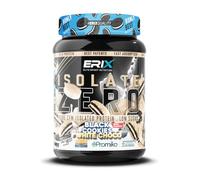 ERIX Nutrición ISO Zero 900g, Proteína Aislada de Suero CFM, Alta Pureza, Sin Azúcares añadidos, Bajo en Grasa, Alimento Deportivo para Rendimiento Muscular (Galleta Negra con Chocolate Blanco)