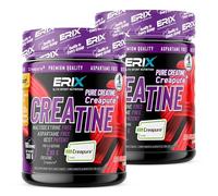 ERIX Nutrición Pack 2x 300g Creatina Creapure en Polvo, Suplemento Deportivo Micronizado para Aumento de Fuerza, Rendimiento y Masa Muscular (Red Gummies)