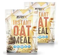 ERIX Nutrición Pack de 2x1Kg Harina de Avena Integral Instantánea Premium, Alta en Fibra y Proteína, Sin Azúcares Añadidos, para Batidos, Tortitas y Repostería Fitness (Chocolate Blanco)