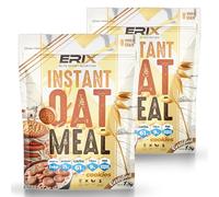 ERIX Nutrición Pack de 2x1Kg Harina de Avena Integral Instantánea Premium, Alta en Fibra y Proteína, Sin Azúcares Añadidos, para Batidos, Tortitas y Repostería Fitness (Galleta)