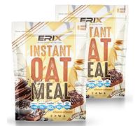 ERIX Nutrición Pack de 2x1Kg Harina de Avena Integral Instantánea Premium, Alta en Fibra y Proteína, Sin Azúcares Añadidos, para Batidos, Tortitas y Repostería Fitness (Crema de Chocolate)