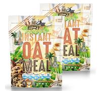 ERIX Nutrición Pack de 2x1Kg Harina de Avena Integral Instantánea Premium, Alta en Fibra y Proteína, Sin Azúcares Añadidos, para Batidos, Tortitas y Repostería Fitness (2Kg, Plátano con Chocolate)