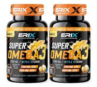 ERIX Nutrición Super Omega 3 Alta Concentración 2000mg - Pack de 2 (180 Perlas) - 700mg EPA y 500mg DHA - Suministro para 3 Meses - Máxima Pureza con Vitamina E - Nutrifight