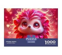 Erizo Adorable Puzzle de 1000 Piezas Cartón Puzzle para Adultos Estilo Fantasía Corazones Relajante Hogar Regalo Decorativo 52x38cm/1000pcs 52x38cm/1000pcs