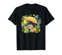 Erizo bajo el Paraguas en Arte de jardín lluvioso Camiseta