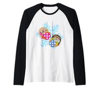 Erizo Bolas de árbol de Navidad Divertidas Lindas Xmas Navidad Camiseta Manga Raglan