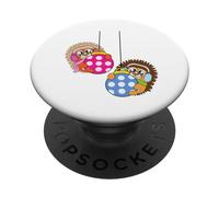 Erizo Bolas De Árbol De Navidad Divertido Lindo Navidad PopSockets PopGrip Adhesivo
