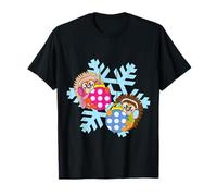 Erizo Bolas De Navidad Divertido Lindo Copo De Nieve Xmas Camiseta