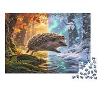 Erizo Bosque Cambio Estacional Puzzle de 1000 Piezas Puzzle para Adultos Papel Relajante Concentración Familia Decoración Hogar Regalo 38x26cm/1000pcs